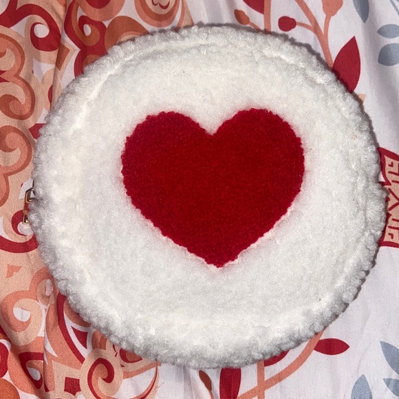 Handbags - TEDDY HEART POUCH NWOT Makeup Cosmetics Bag